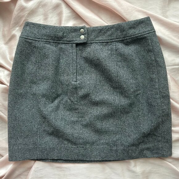 H&M Wool-Blend Grey Mini Skirt Size 8 - Picture 1 of 3